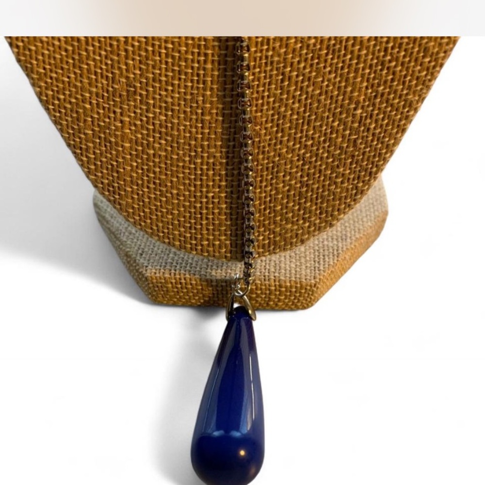 Elegant Blue Lariat Pendant Necklace